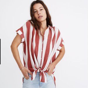 Madewell | Central Tunic Shirt in Cara Stripe